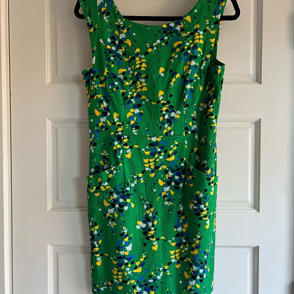 Green Patterned Sleeveless Dress
